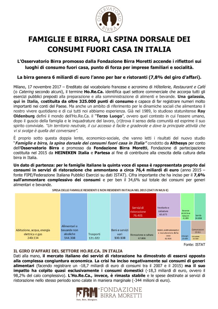 thumbnail of Famiglie e birra la spina dorsale dei consumi fuori casa in Italia
